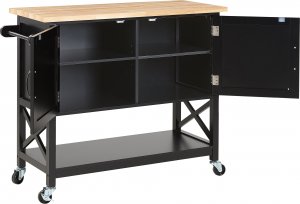 Beliani Wózek kuchenny dwudrzwiowy czarny MELE 3