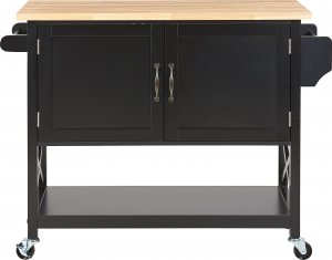 Beliani Wózek kuchenny dwudrzwiowy czarny MELE 4