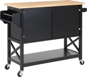 Beliani Wózek kuchenny dwudrzwiowy czarny MELE 5