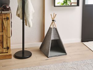 Beliani Namiot tipi dla kota 35 x 40 cm szary ULUBEY 3