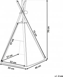 Beliani Namiot tipi dla kota 35 x 40 cm szary ULUBEY 8