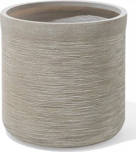 Beliani Zestaw 3 doniczek beżowy SAMOS 3