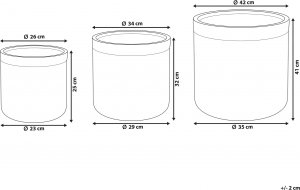 Beliani Zestaw 3 doniczek beżowy SAMOS 9