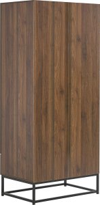 Beliani Szafa dwudrzwiowa z szufladą ciemne drewno LINGEN 3