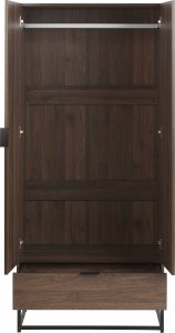 Beliani Szafa dwudrzwiowa z szufladą ciemne drewno LINGEN 8