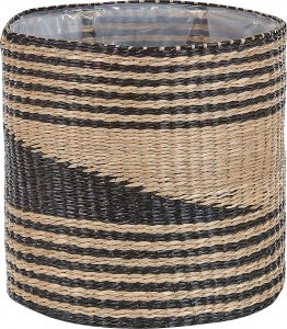 Beliani Zestaw 3 koszy na kwiaty z trawy morskiej z czarnym RATTAIL 3
