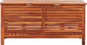 Skrzynia ogrodowa Beliani Skrzynia ogrodowa 130 x 64 cm ciemne drewno RIVIERA 4