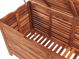 Skrzynia ogrodowa Beliani Skrzynia ogrodowa 130 x 64 cm ciemne drewno RIVIERA 7