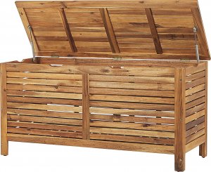 Skrzynia ogrodowa Beliani Skrzynia ogrodowa 130 x 64 cm jasne drewno RIVIERA 5