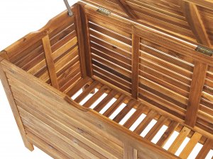 Skrzynia ogrodowa Beliani Skrzynia ogrodowa 130 x 64 cm jasne drewno RIVIERA 7