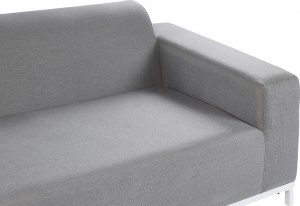 Beliani Sofa ogrodowa szara z białym ROVIGO 6