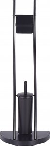 Beliani Stojak na papier i szczotkę toaletową czarny SOACHA 3