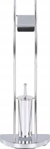 Beliani Stojak na papier i szczotkę toaletową srebrny SOACHA 3