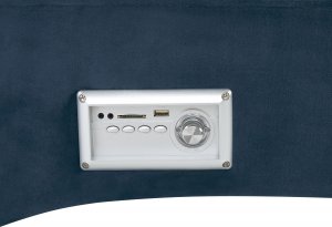 Beliani Szezlong welurowy z głośnikiem Bluetooth i portem USB niebieski SIMORRE 8