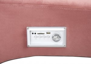 Beliani Szezlong welurowy z głośnikiem Bluetooth i portem USB różowy SIMORRE 7