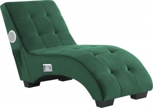 Beliani Szezlong welurowy z głośnikiem Bluetooth i portem USB zielony SIMORRE 6