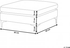 Beliani Otomana welurowa szara EVJA 8