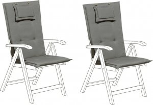 Beliani Zestaw 2 poduszek na krzesła ogrodowe szary TOSCANA/JAVA 1