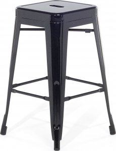 Beliani Zestaw 2 stołków barowych metalowych 60 cm czarny CABRILLO 3