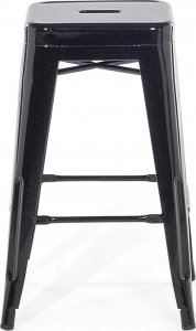 Beliani Zestaw 2 stołków barowych metalowych 60 cm czarny CABRILLO 4