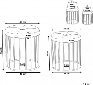 Beliani Zestaw 2 stołków niebieski LUBBOCK 7