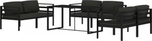 vidaXL vidaXL 7-cz. zestaw mebli ogrodowych, poduszki, aluminium, antracyt 3