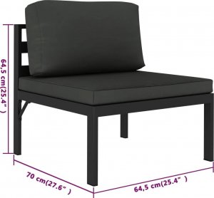 vidaXL vidaXL 8-cz. zestaw mebli ogrodowych, poduszki, aluminium, antracyt 8