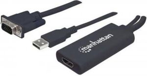 Kabel Manhattan HDMI - D-Sub (VGA) + USB-A 0.3m czarny (152426) 1