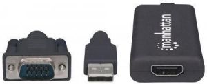 Kabel Manhattan HDMI - D-Sub (VGA) + USB-A 0.3m czarny (152426) 3