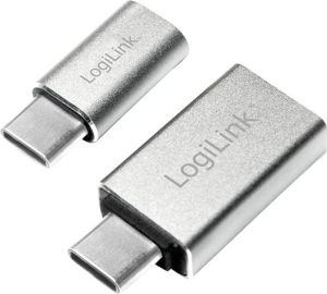 Adapter USB LogiLink USB-C - microUSB USB-C - USB Srebrny  (AU0040) 1