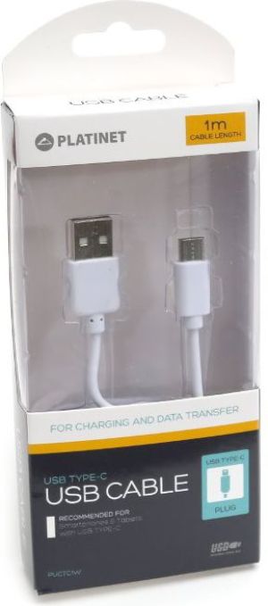 Kabel USB Platinet USB-A - USB-C 1 m Biały (PUCTC1W) 2