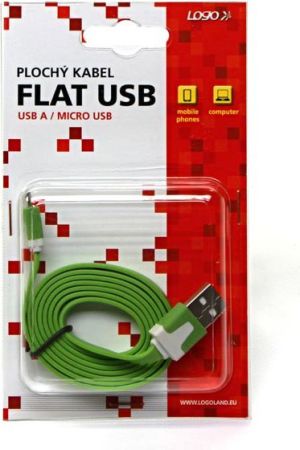 Kabel USB Logo USB-A - microUSB 1 m Zielony 2