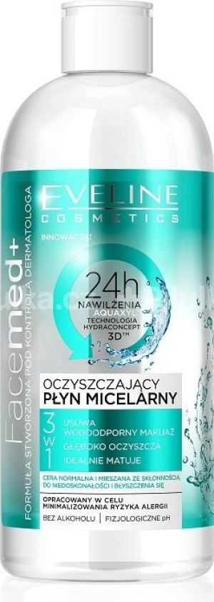 Eveline FACEMED+ Płyn miceralny oczyszczający 3w1 400ml 1