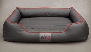 Hobbydog Legowisko Comfort - Szare z czerwoną lamówką L 2