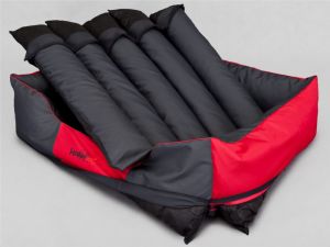Hobbydog Legowisko Comfort - Szare z czerwoną lamówką L 3