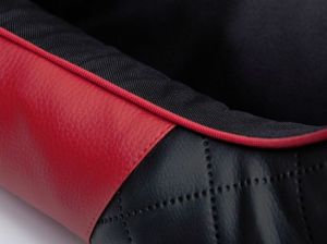 Hobbydog Legowisko Cesarskie Perfect - Czarny skaj z czerwoną lamówką R2 3