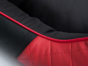 Hobbydog Legowisko Cesarskie Perfect - Czerwony skaj z czarnym środkiem R5 4