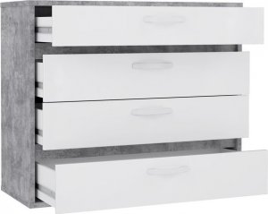 Forte Komoda L/P Beton jasnoszary - Biały połysk 2