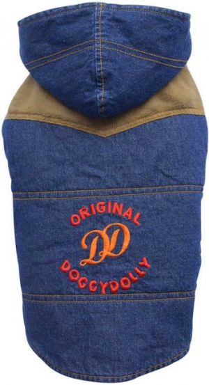 DoggyDolly Kurtka jeansowa Original z kapturem, XXS 13-15cm/26-28cm 1