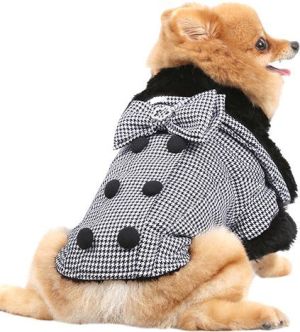 DoggyDolly Płaszczyk Chinori z kołnierzem, czarny,XXS 13-15cm/26-28cm 3