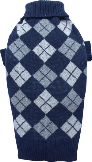 DoggyDolly Sweter w romby, ciemnoniebieski, rozmiar -XXS 13-15cm/26-28cm 1