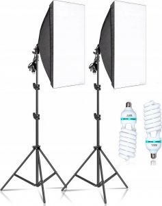 Lampa studyjna Retoo 2 LAMPY FOTOGRAFICZNE 1200W STATYW SOFTBOX 50X70cm 14