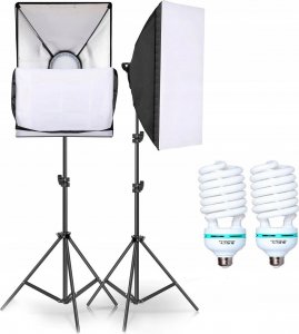 Lampa studyjna Retoo 2 LAMPY FOTOGRAFICZNE 1200W STATYW SOFTBOX 50X70cm 15