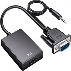 Adapter AV Retoo HDMI - D-Sub (VGA) + Jack 3.5mm czarny (E394) 1