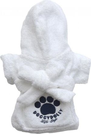 DoggyDolly Szlafrok z łapą, biały,XXS 13-15cm/26-28cm 1