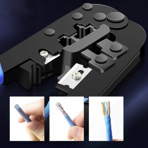 Retoo Tester sieciowy + zaciskarka + stripper RJ45 14