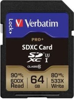 Karta Verbatim Pro+ SDXC 64 GB Class 10 UHS-I/U1  (49197) 1