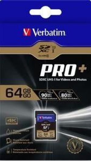 Karta Verbatim Pro+ SDXC 64 GB Class 10 UHS-I/U1  (49197) 2