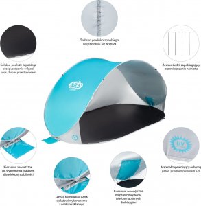 Nils Extreme NC3174 NAMIOT PLAŻOWY SAMOROZKŁADAJĄCY PODŁOGA NILS CAMP (Turkusowy) 25