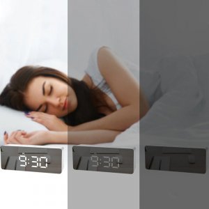 Retoo BUDZIK ZEGAR ELEKTRONICZNY TERMOMETR LUSTRO LED 24/7 12